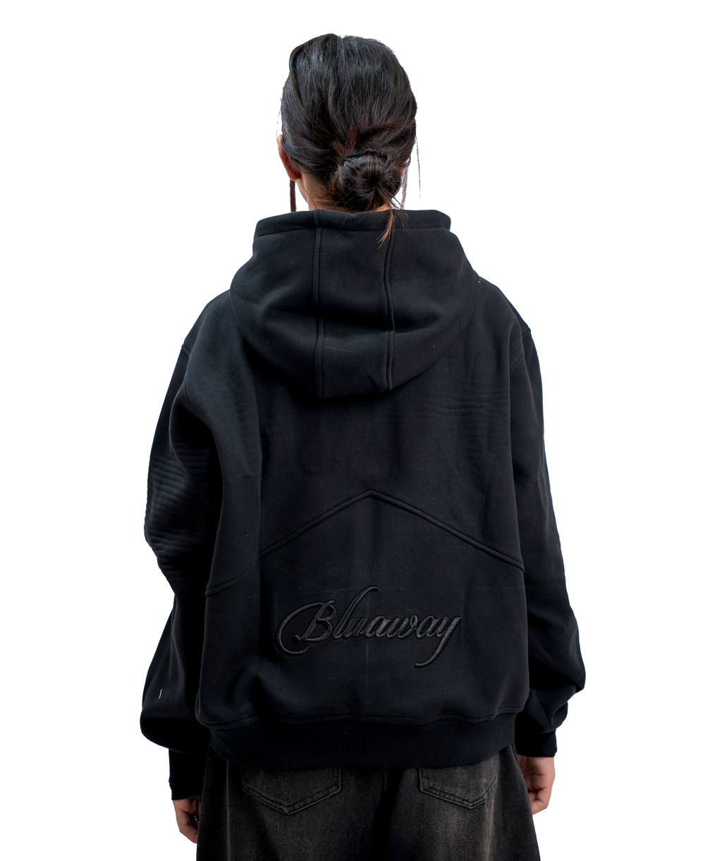 SIGNATURE BLACK ZIP-UP HOODIE