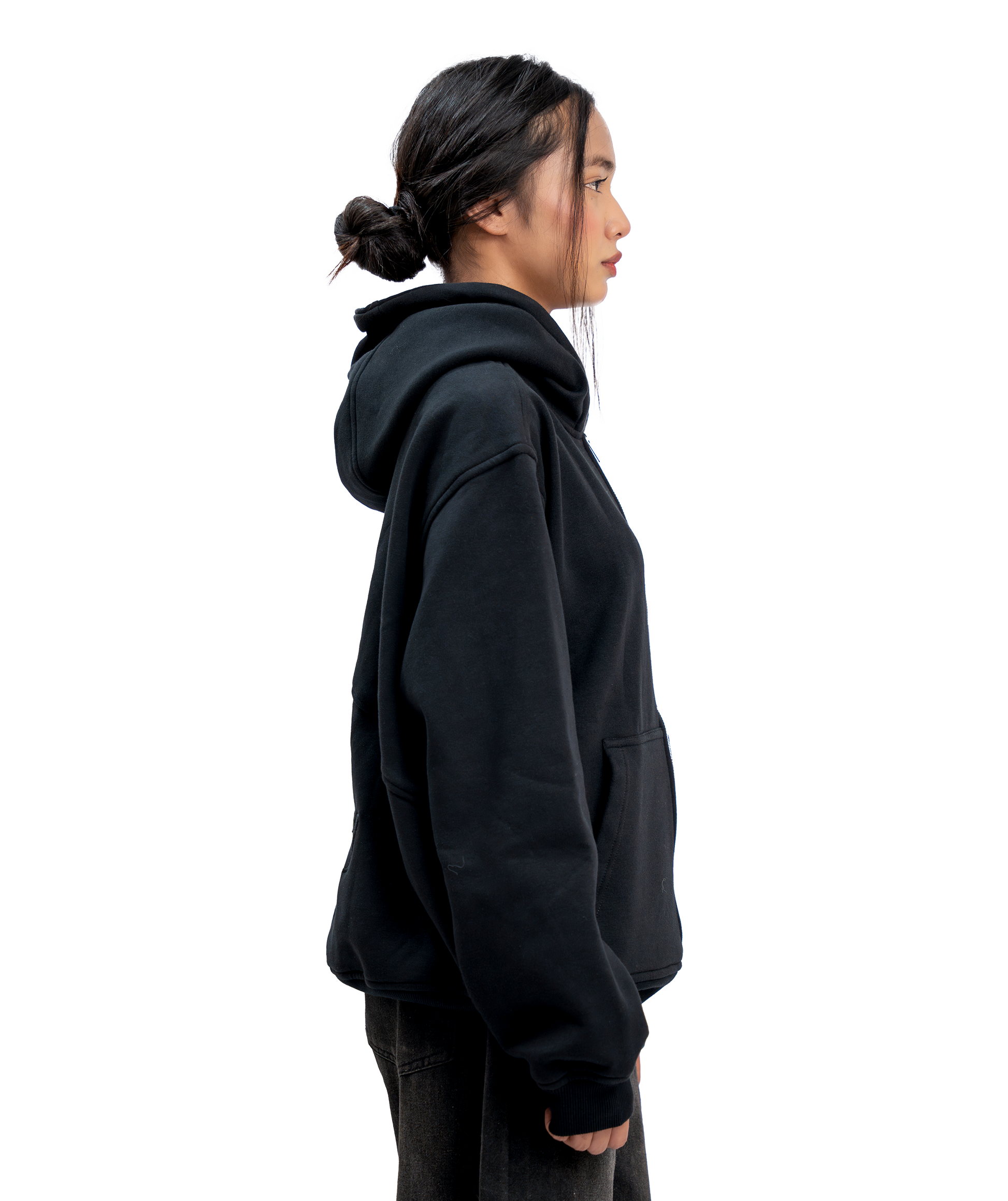 SIGNATURE BLACK ZIP-UP HOODIE