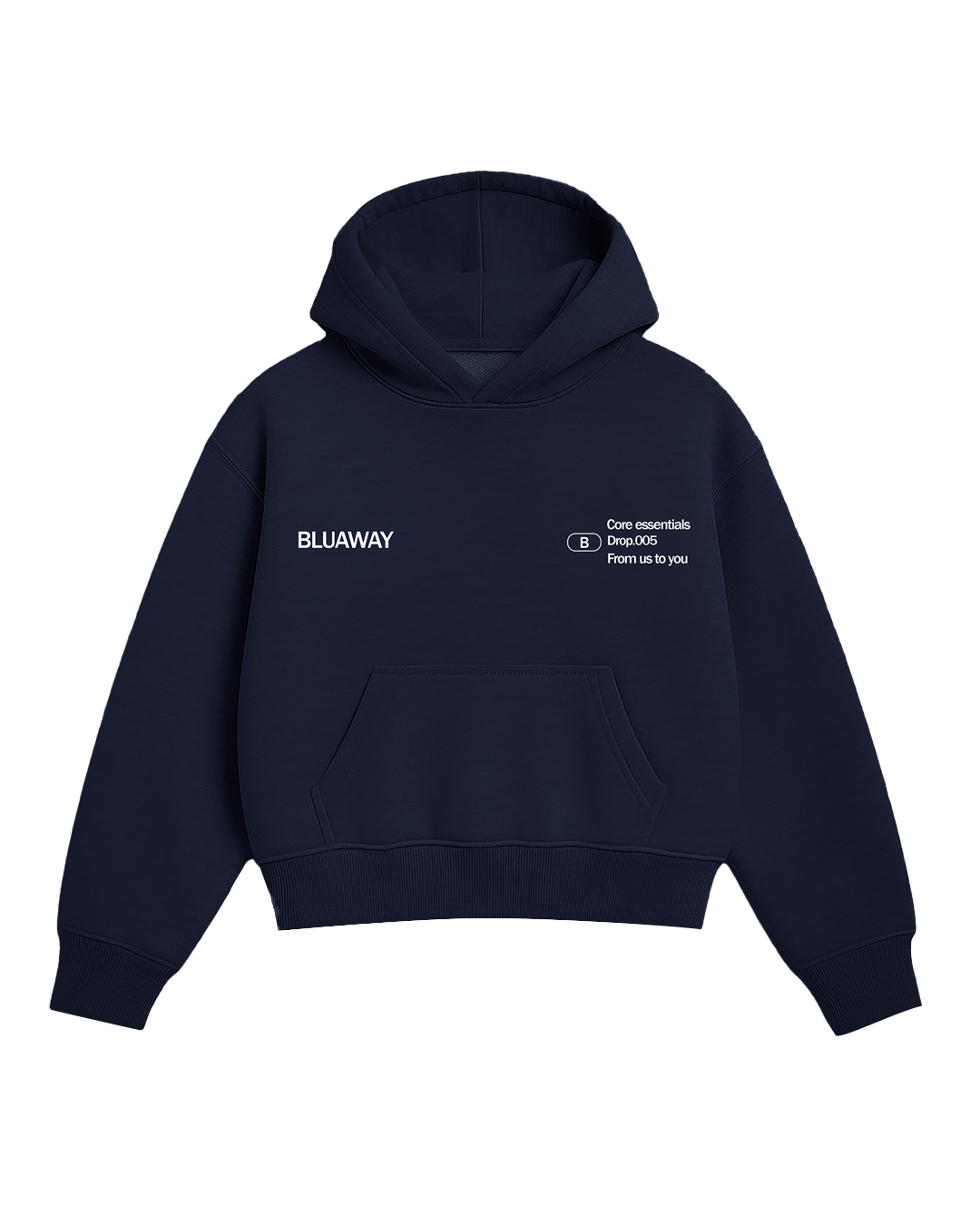 BLUAWAY CORE ESSENTIAL NAVY BLUE HOODIE