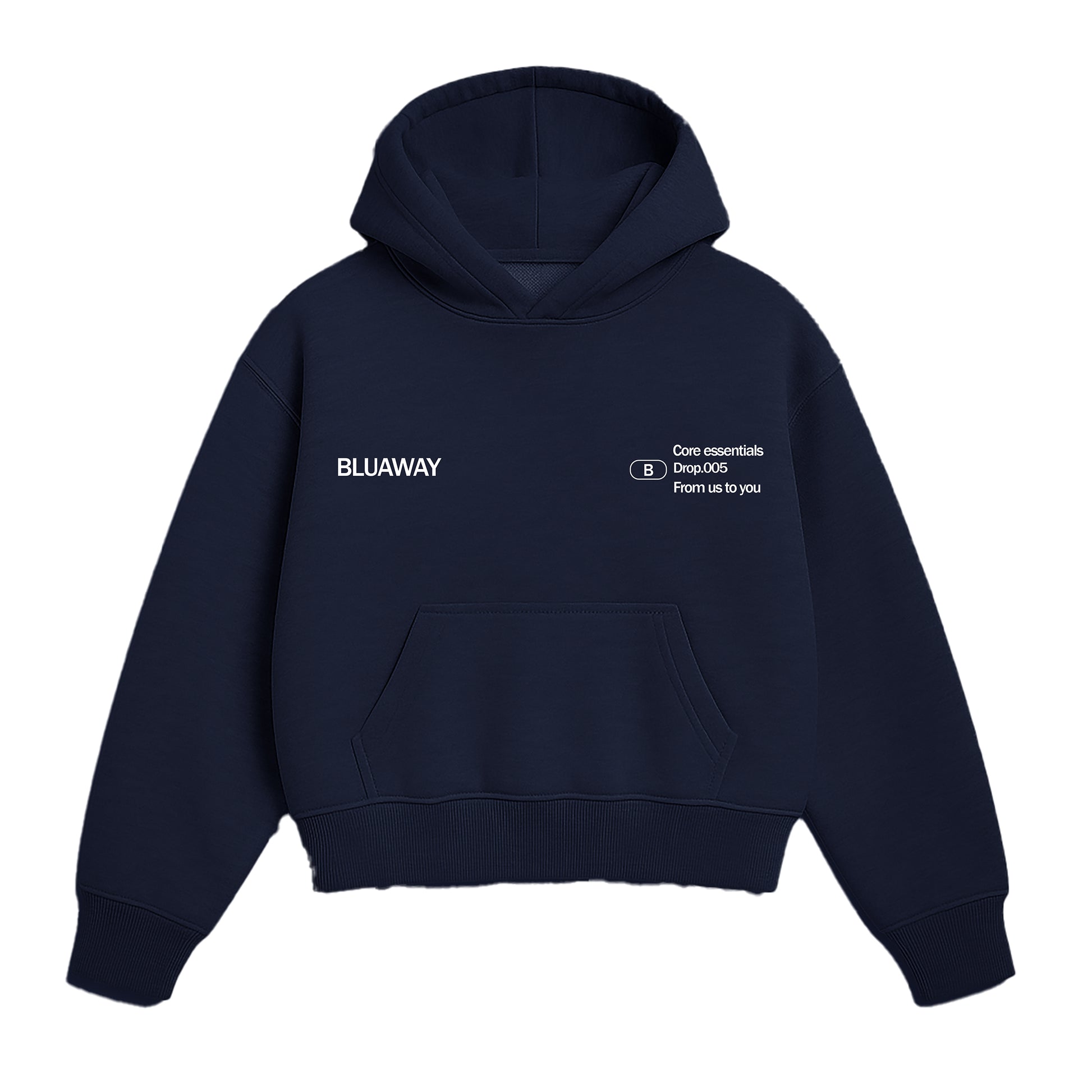 BLUAWWAY CORE ESSENTIAL NAVY BLUE HOODIE