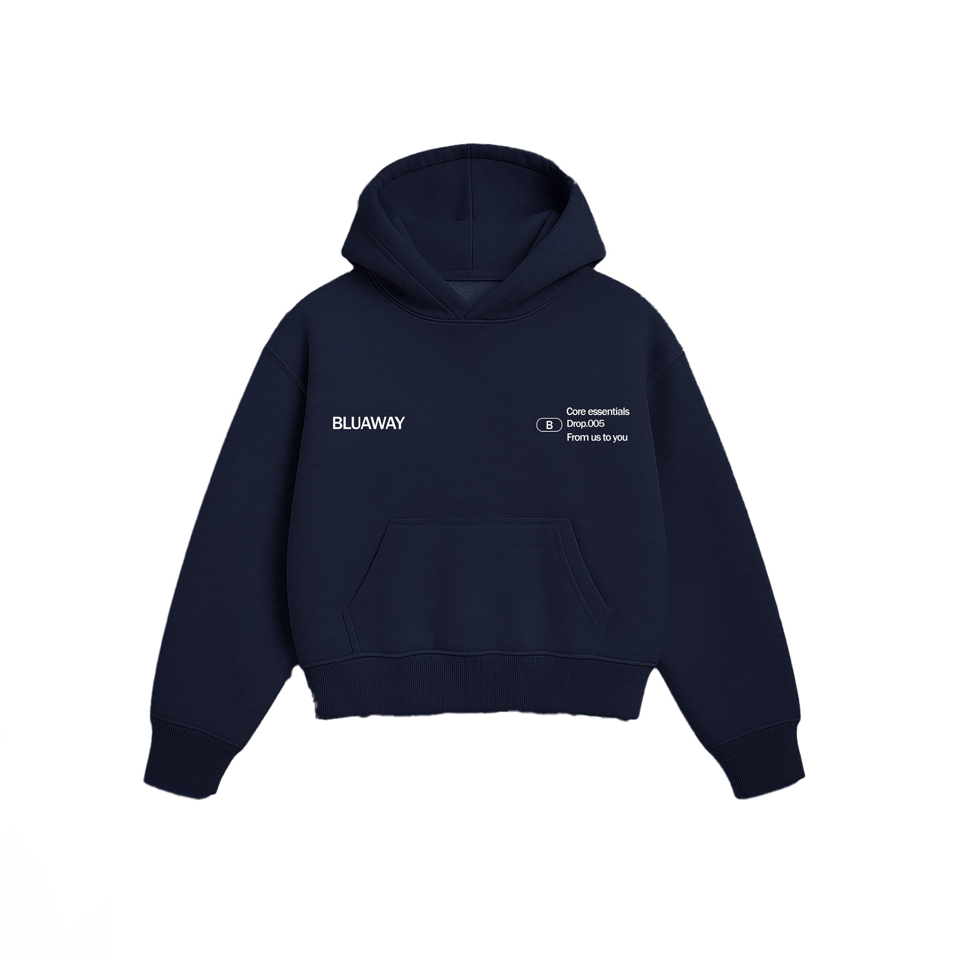 BLUAWAY CORE ESSENTIAL NAVY BLUE HOODIE