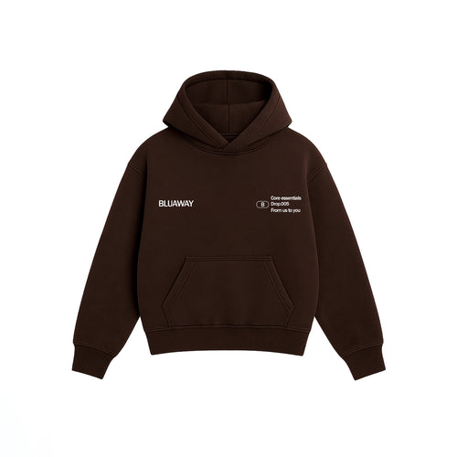 BLUAWAY CORE ESSENTIAL BROWN HOODIE