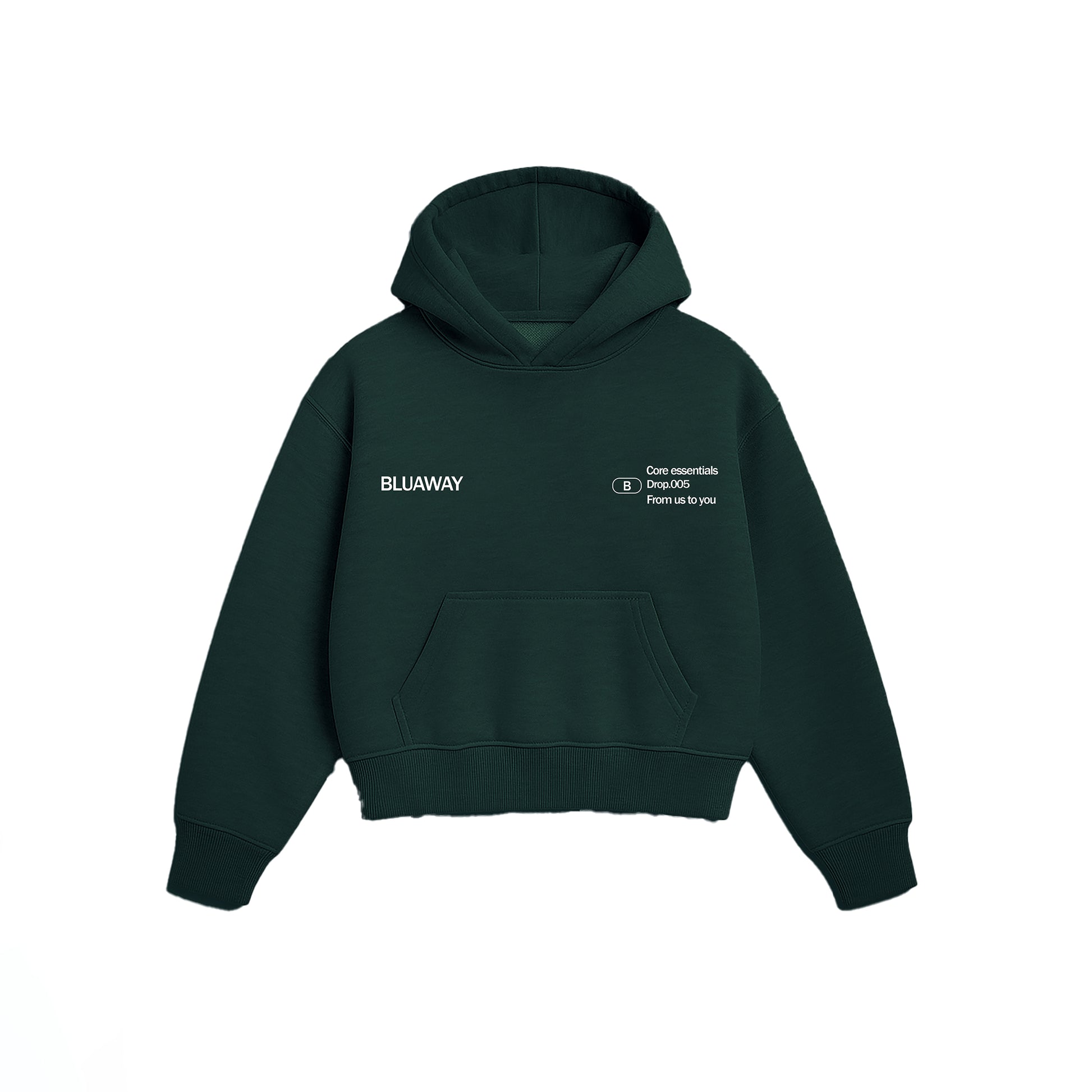 BLUAWAY CORE ESSENTIAL GREEN HOODIE