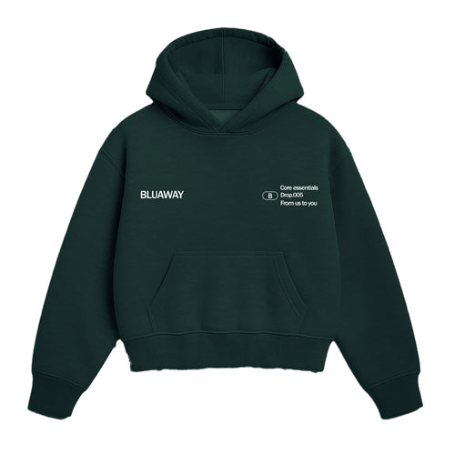 BLUAWWAY CORE ESSENTIAL GREEN HOODIE