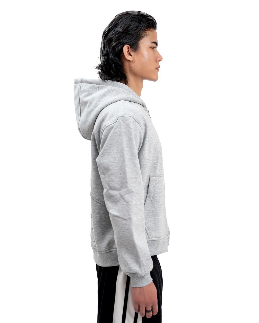 SIGNATURE GREY ZIP-UP HOODIE