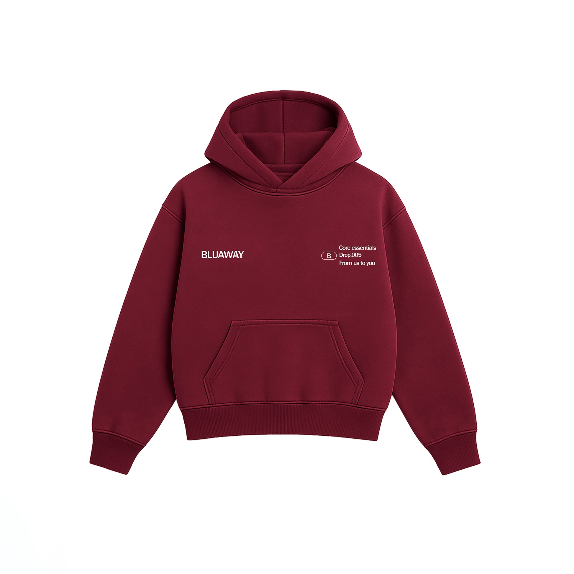 BLUAWAY CORE ESSENTIAL RED HOODIE