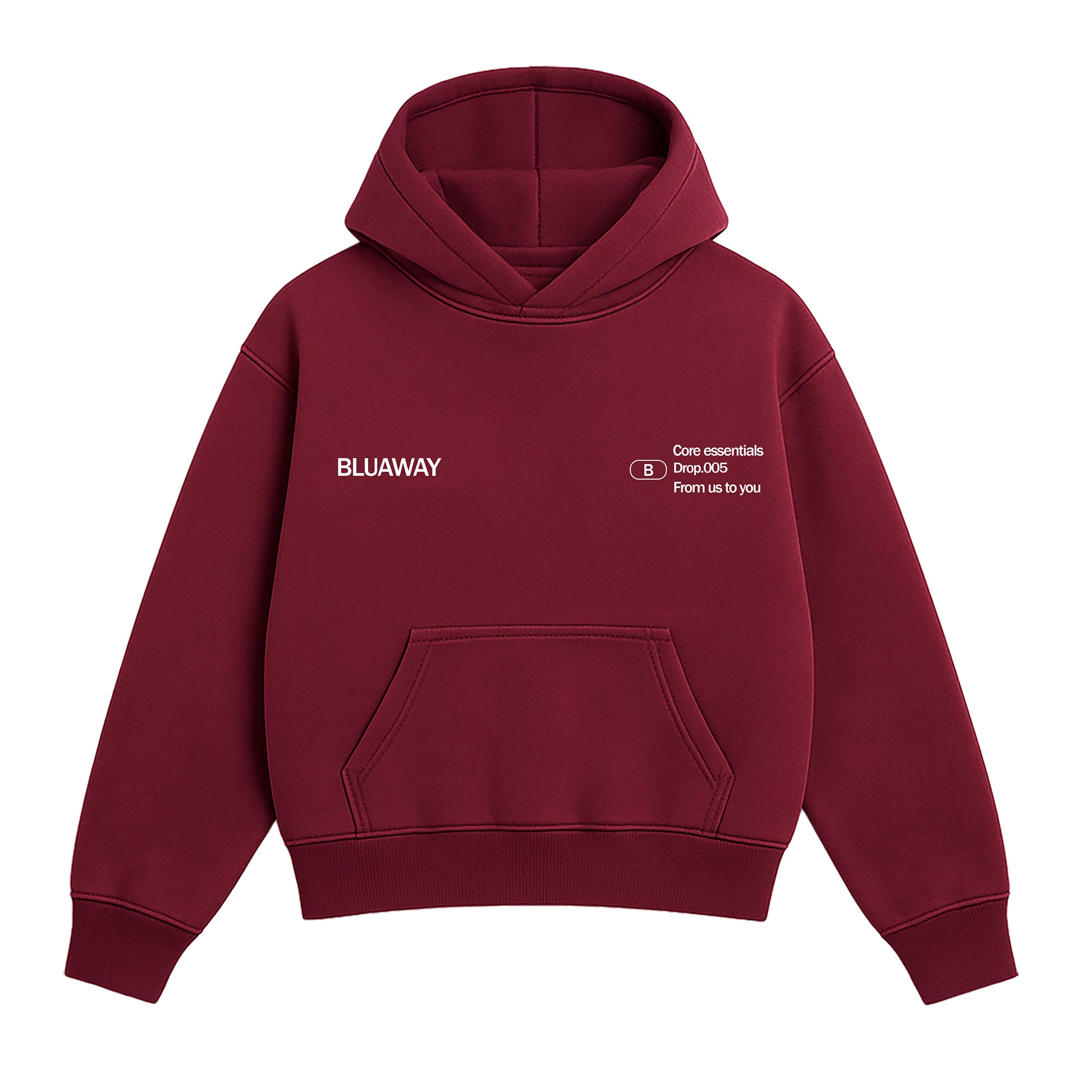 BLUAWWAY CORE ESSENTIAL RED HOODIE